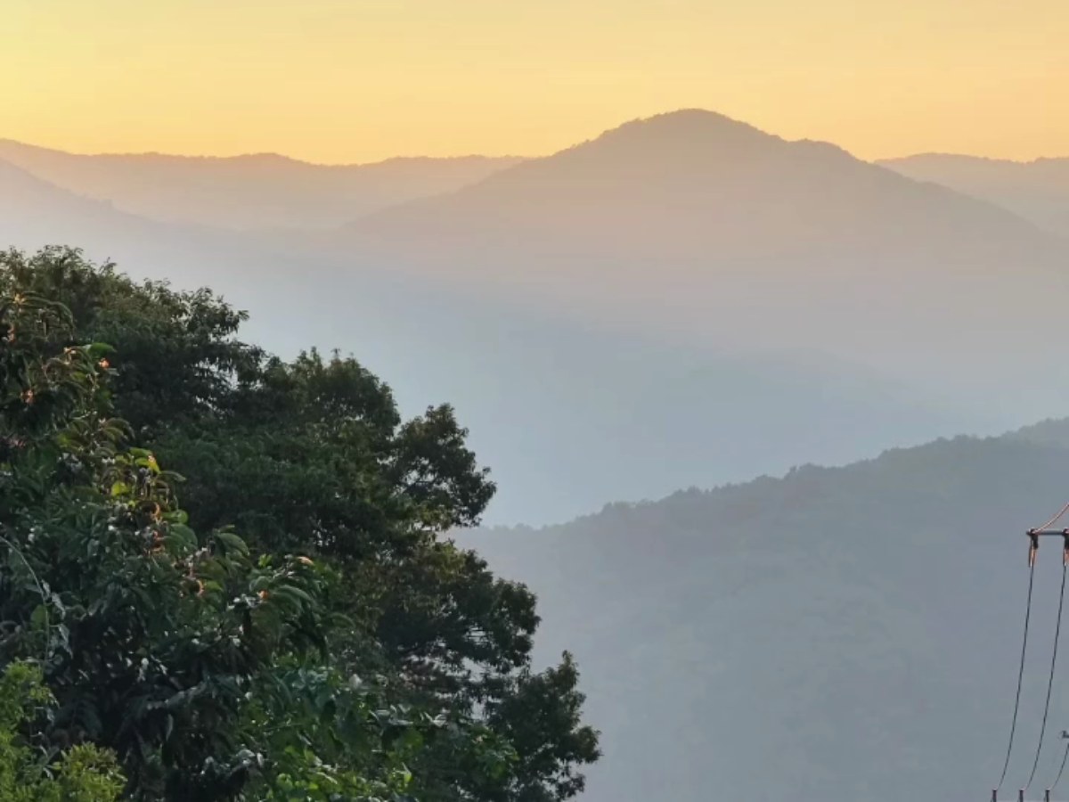 Ihwaryeong mountain pass sunset misty mountains Korea 4 Rivers cycling route