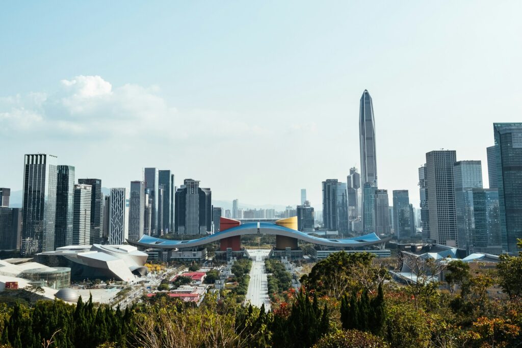 Shenzhen modern skyline with skyscrapers China