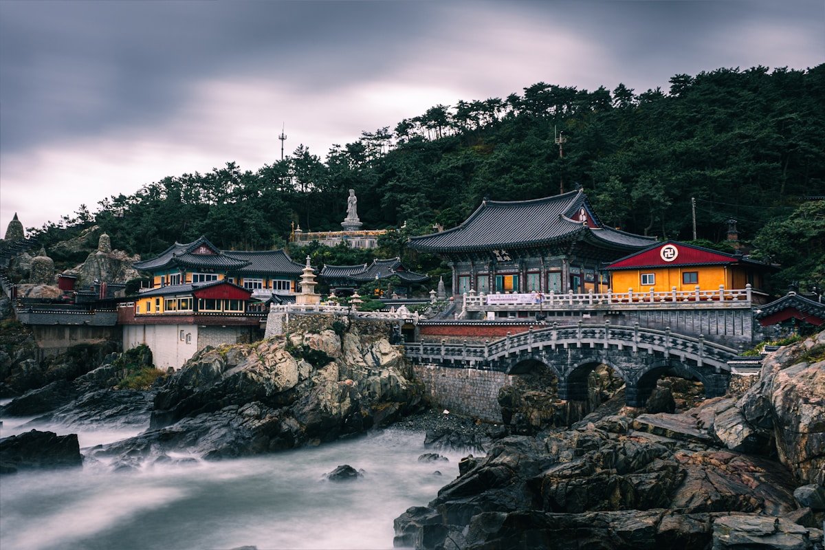 Haedong Yonggungsa Temple Busan coast sea cliffs