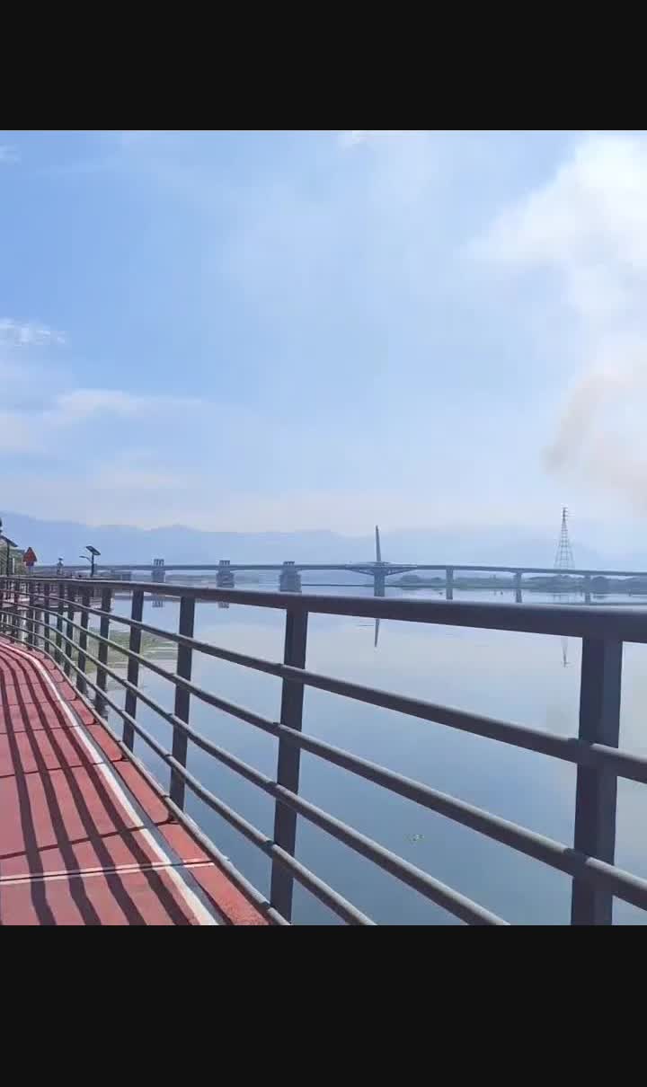 River path bridge Korea 4 Rivers cycling sunny day