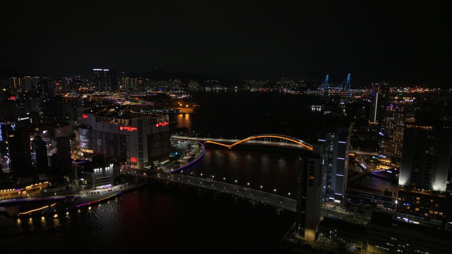 Gwangalli Beach Busan bridge at night