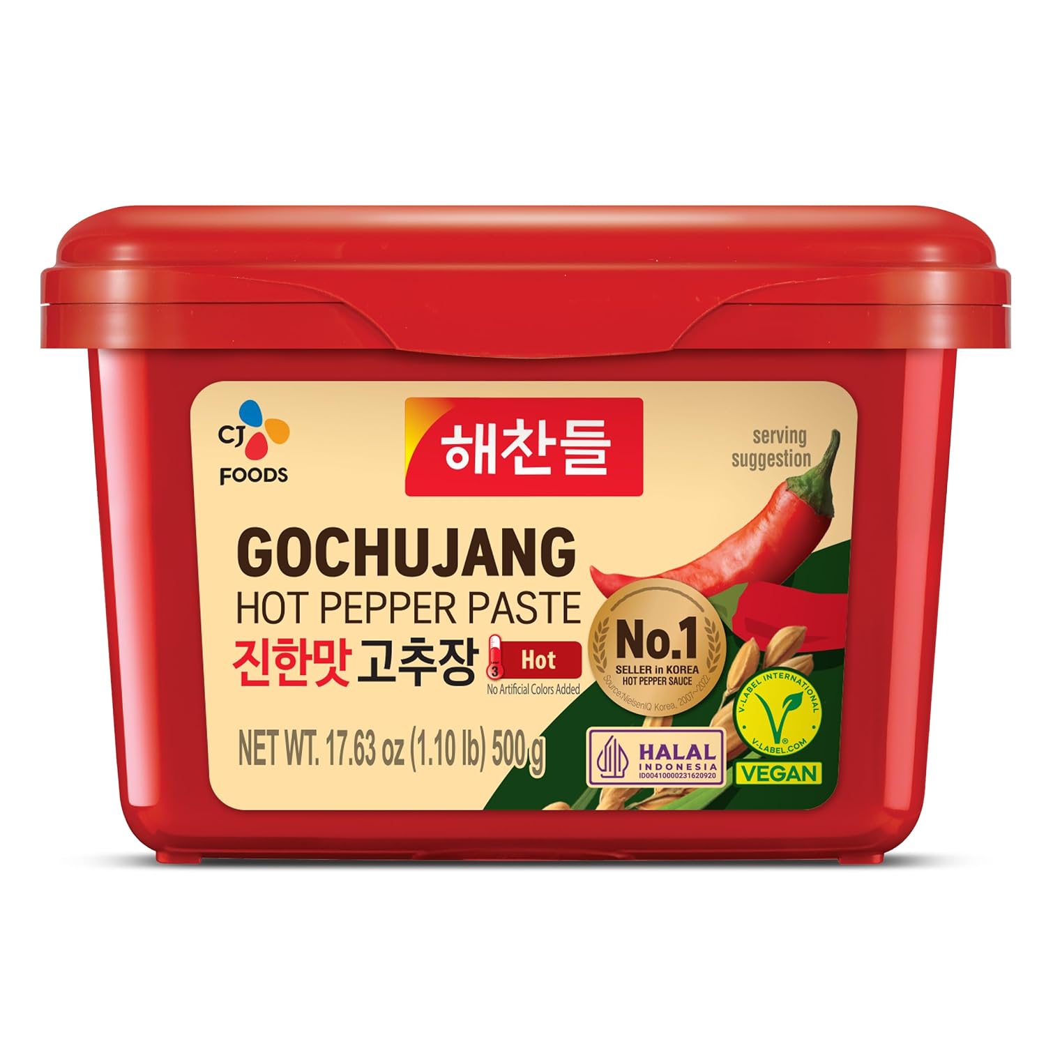 CJ Haechandle Gochujang hot pepper paste, 500g jar