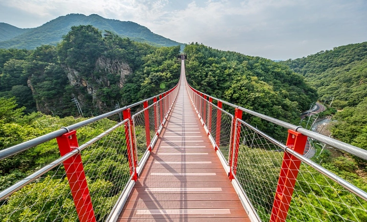Mt. Gamaksan suspension bridge on the DMZ tour route