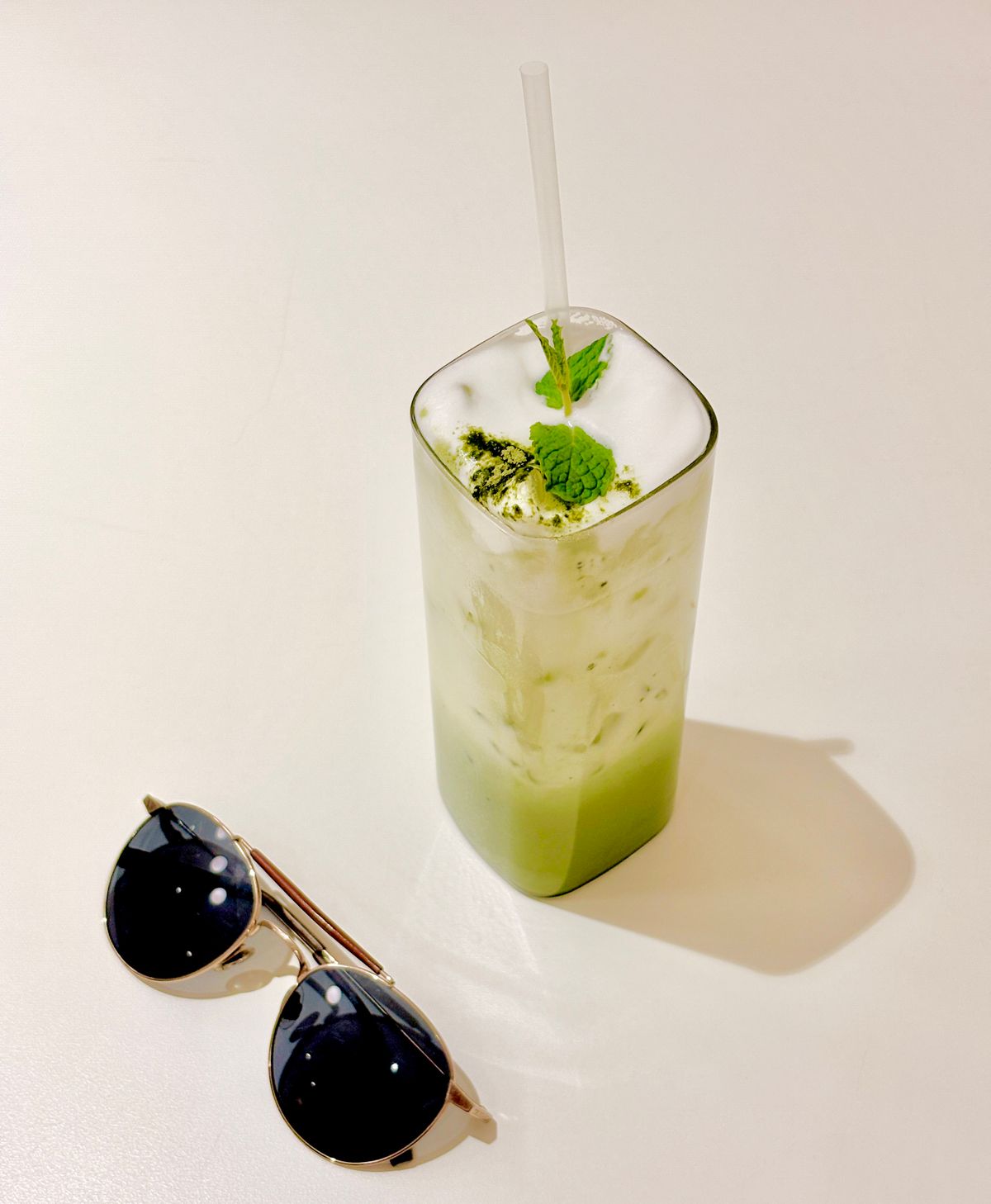 Iced matcha latte enjoyed in Korea