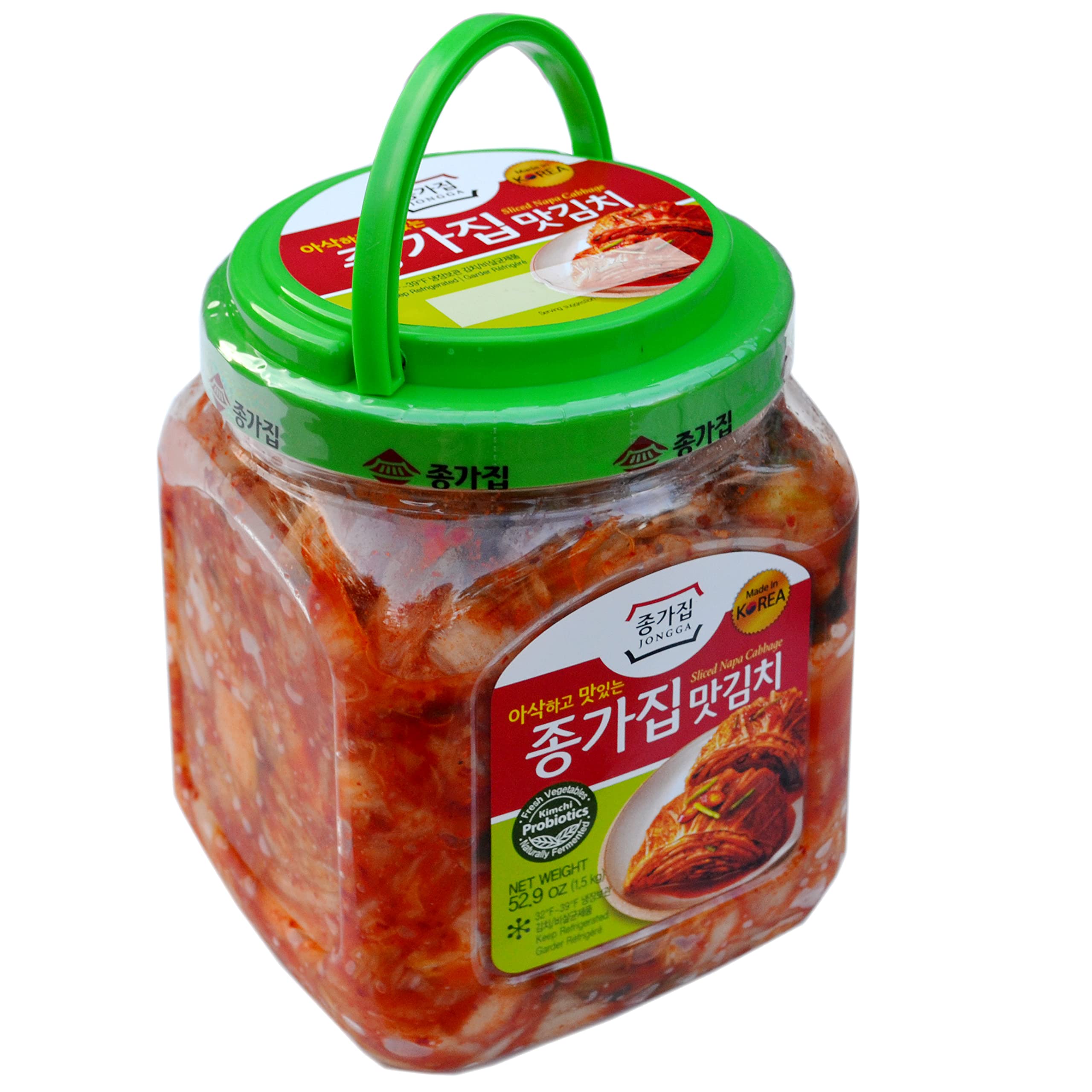 Jongga Mat Kimchi 1.5kg jar with probiotics naturally fermented label