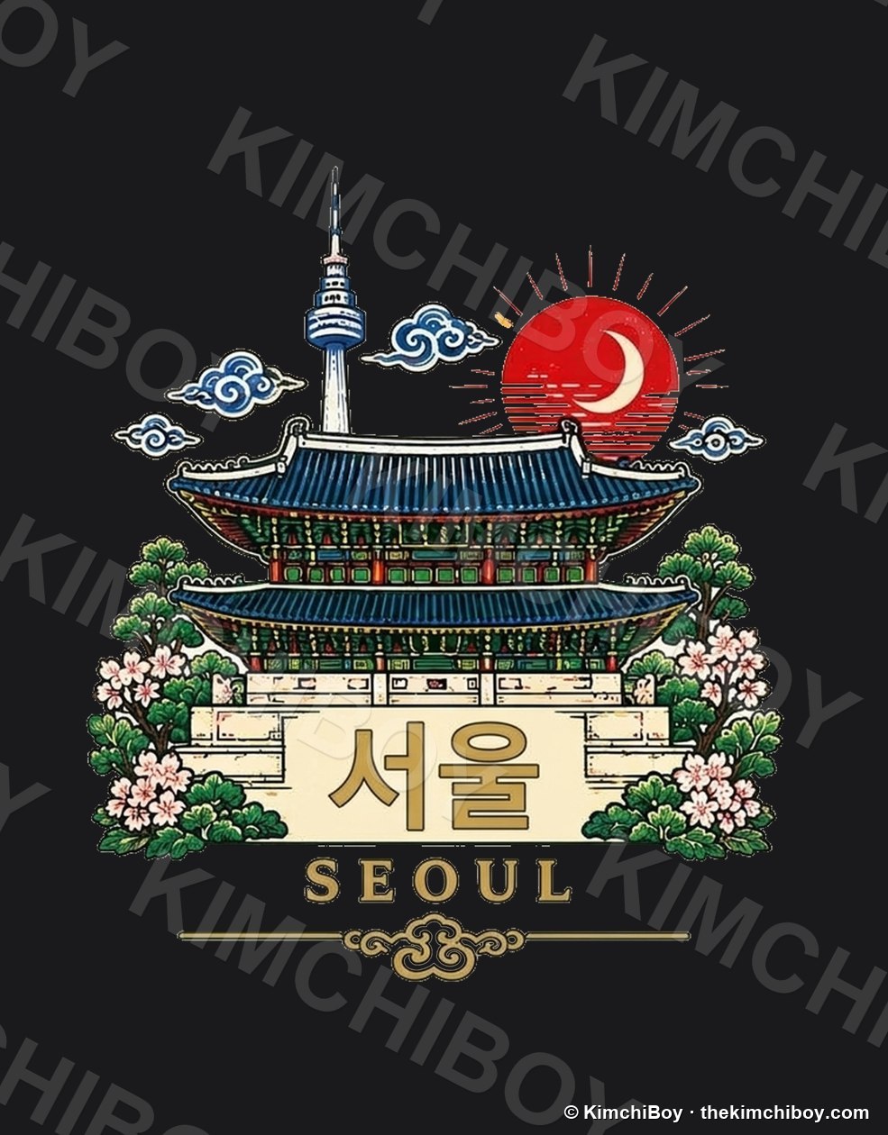 FRONT of every Seoul piece — the chest mark